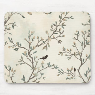 Tapis De Souris Peinture aquarelle beige branche d'arbre nature oi