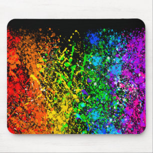Tapis De Souris Peinture colorée éclaboussure de couleur arc-en-ci