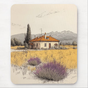 Tapis De Souris Peinture d'aquarelle de la maison Nature