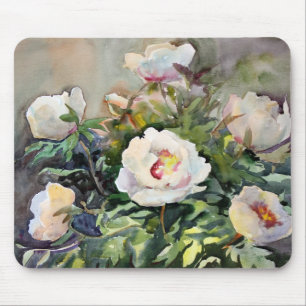 Tapis De Souris Peinture d'aquarelle des belles fleurs