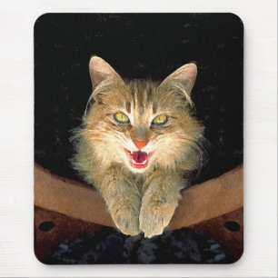 Tapis De Souris Peinture de chat Mad - Cute Original Cat Art