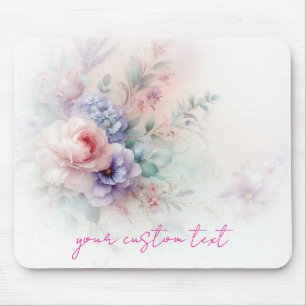 Tapis De Souris Peinture de fleurs à l'aquarelle élégante moderne 