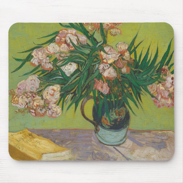 Tapis De Souris peinture de fleurs d'oléandre de Vincent Van Gogh (Devant)