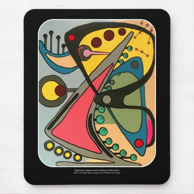 Tapis De Souris Peinture de l'homme de conversation Abstraite du m (Devant)