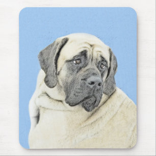 Tapis De Souris Peinture de Mastiff Anglais (Fauve) - Art Canin Or
