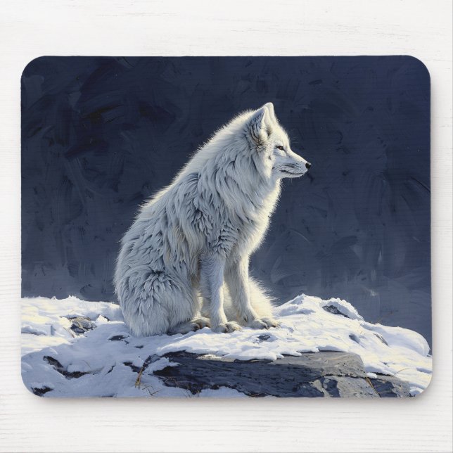 Tapis De Souris Peinture de renard arctique (Devant)