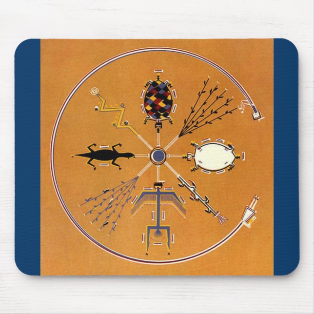 Tapis De Souris Peinture de sable Tribal amérindien (Devant)