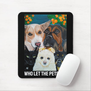 Tapis De Souris Peinture de selfie d'animal de compagnie par Alfre