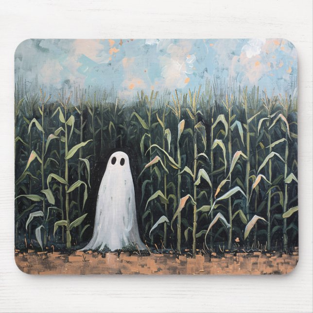 Tapis De Souris Peinture de terrain de maïs fantôme lunaire (Devant)