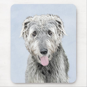 Tapis De Souris Peinture de Wolfhound irlandais - Joli art origina