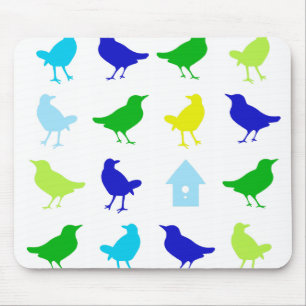 Tapis De Souris Peinture des oiseaux colorés par Chariklia Zarris