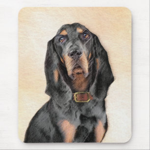 Tapis De Souris Peinture en noir et blanc - Art original Chien