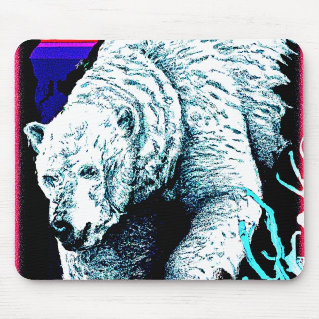 Tapis De Souris Peinture étonnante d'un ours polaire. Commandez dè (Devant)