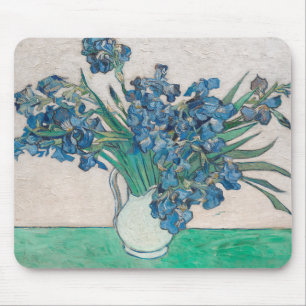 Tapis De Souris Peinture impressionniste Vase Iris de Van Gogh