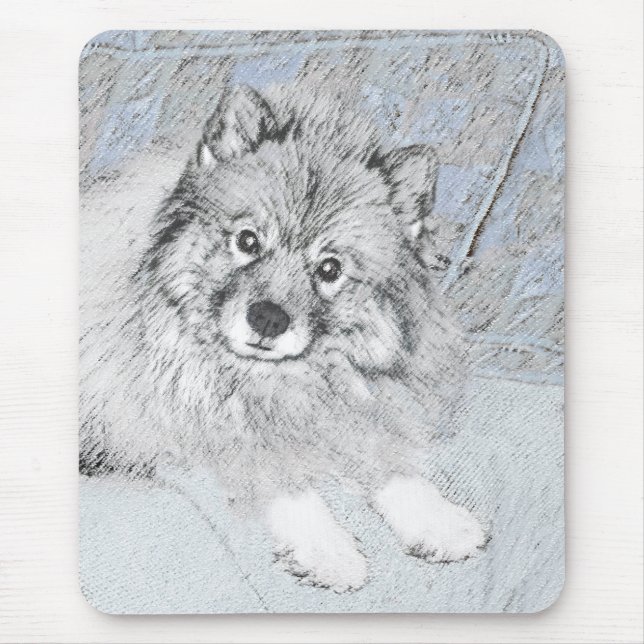 Tapis De Souris Peinture Keeshond Beth - Joli art original chien (Devant)