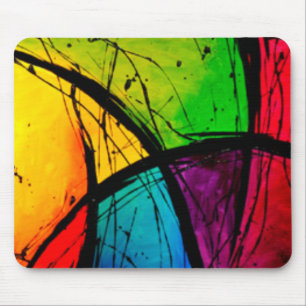 Tapis De Souris Peinture lumineuse géniale d'art abstrait