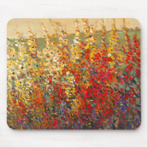 Tapis De Souris Peinture murale lumineuse de jardin des fleurs