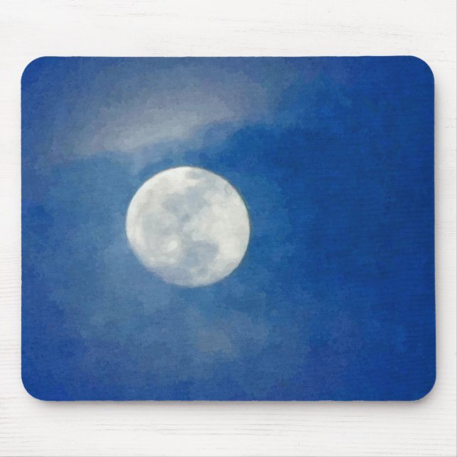 Tapis De Souris Peinture nuageuse de lune (Devant)