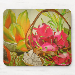 Tapis De Souris Peinture originale aquarelle de fruits tropicaux