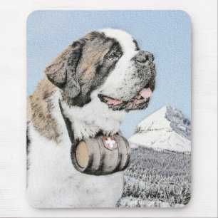 Tapis De Souris Peinture Saint Bernard - Cute Original Chien Art
