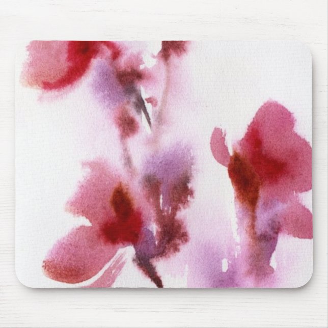 Tapis De Souris Peintures florales abstraites 3 d'aquarelle (Devant)