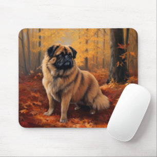 Tapis De Souris Pekingese à l'automne Feuilles automne Inspire