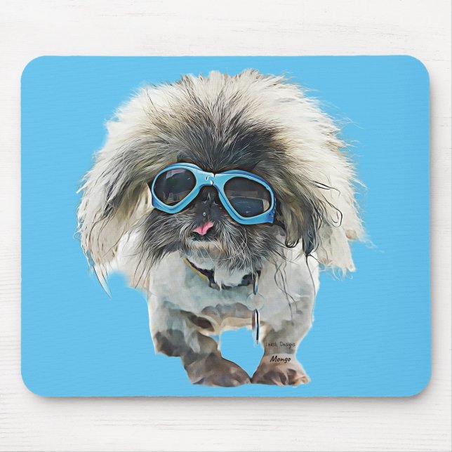 Tapis De Souris Pekingese Rockstar Mongo (Devant)
