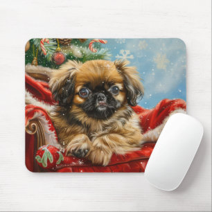 Tapis De Souris Pékinois Noël Festif