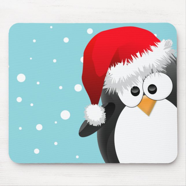 Tapis De Souris Penguin de Noël (Devant)