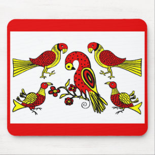 Tapis De Souris Pennsylvanie oiseaux d'art populaire allemand