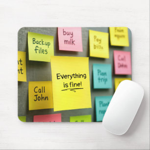 Tapis De Souris Pense-bêtes sur le mur du cube de bureau