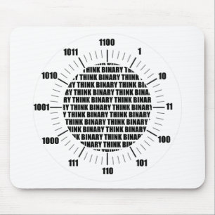 Tapis De Souris Pensez l'horloge binaire (l'humour de geek)