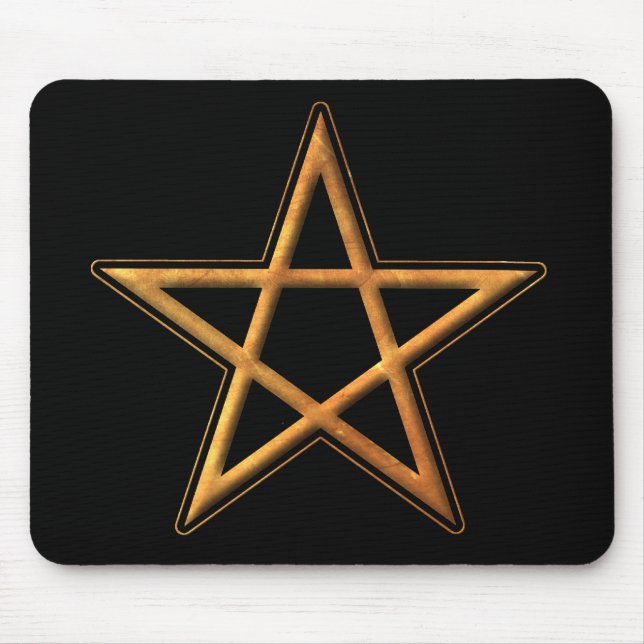 Tapis De Souris Pentagone étoilé d'or - symbole de païen de (Devant)