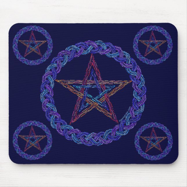 Tapis De Souris Pentagram Art Pagan Wicca Mousepad (Devant)