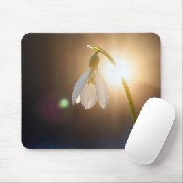 Tapis De Souris Perce-neige avec gouttelettes de rosée au soleil