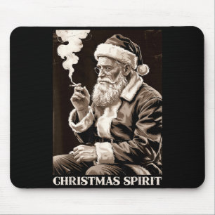 Tapis De Souris Père Noël drôle de Noël fumant une cigarette
