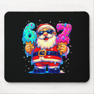 Tapis De Souris Père Noël drôle dit six sept 67 mème Noël Xmas