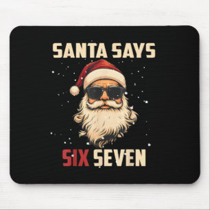 Tapis De Souris Père Noël drôle dit six sept Noël 67 Meme Xmas
