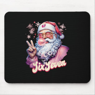 Tapis De Souris Père Noël drôle dit six sept Noël 67 Meme Xmas
