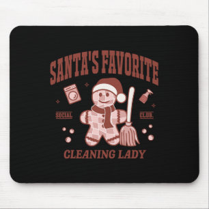 Tapis De Souris Père Noël Favorite Nettoyage Lady Noël Retro Hou