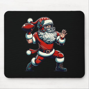 Tapis De Souris Père Noël Jouer au football américain Christmas Wo
