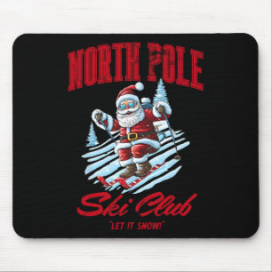 Tapis De Souris Père Noël Noël Neige Ski Au Pôle Nord
