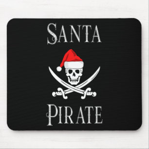 Tapis De Souris Père Noël Pirate Skull Swords Noël Casquette de No