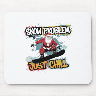 Tapis De Souris Père Noël Snowboard Graphisme Tee Bold Streetwear