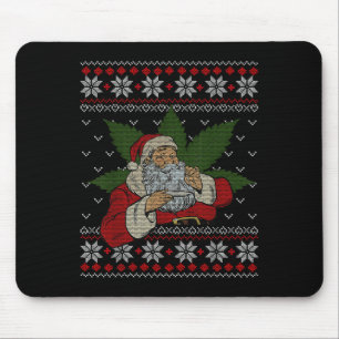 Tapis De Souris Père Noël Stoner Fumer Weed Humour Vilain Noël