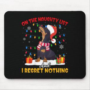 Tapis De Souris Père Noël Sur La Liste Coquine Dachshund Cadeau De