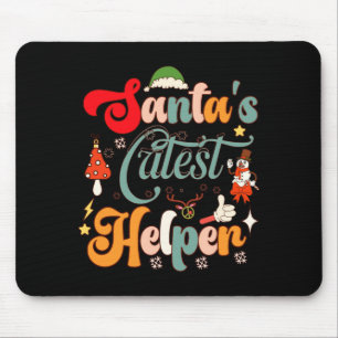 Tapis De Souris Pères Noël rétro drôles plus mignons assistants