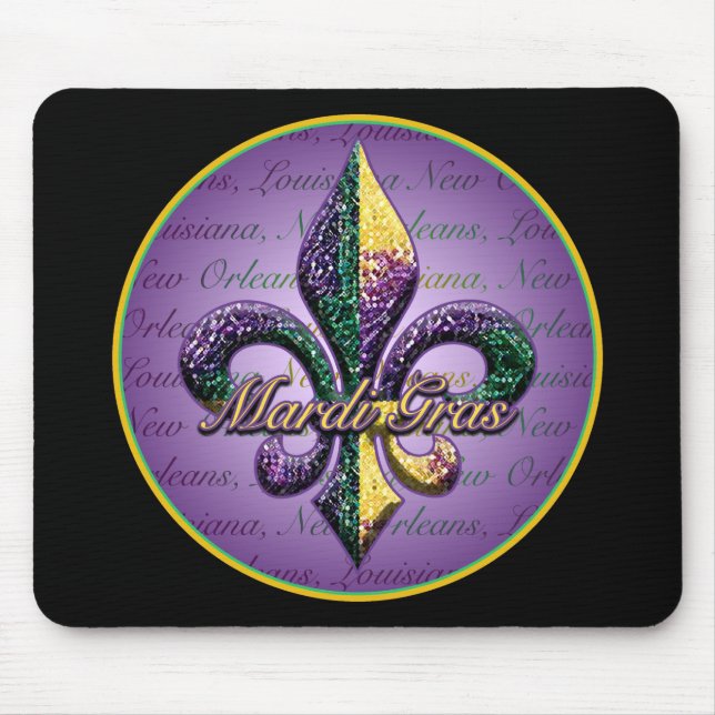 Tapis De Souris Perle Fleur de lis 2 de mardi gras (Devant)