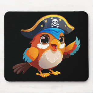 Tapis De Souris Perroquet pirate de dessin animé mignon