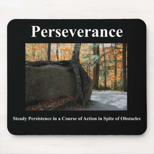 Tapis De Souris Persévérance noire de Mousepad (Devant)